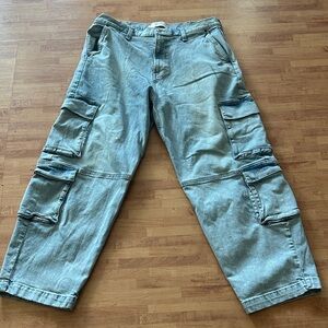 Hollister Men's Denim Cargo Jeans Pants Size W36 L32